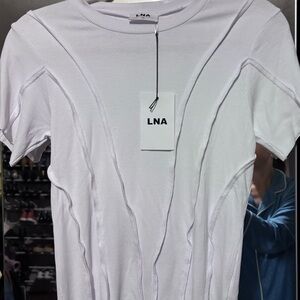 LNA White Ribbed T-Shirt
